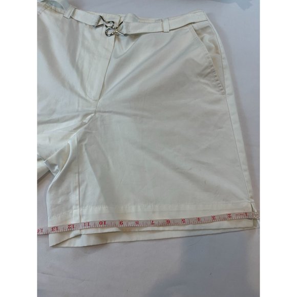 Liz Claiborne Women Chino Shorts High Rise 100% Cotton Outdoor White Size 12 - Picture 5 of 7